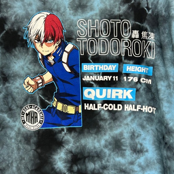 My Hero Academia Shoto‎ Todoroki Tie Dye Graphic T-Shirt Anime Funimation - Picture 2 of 4